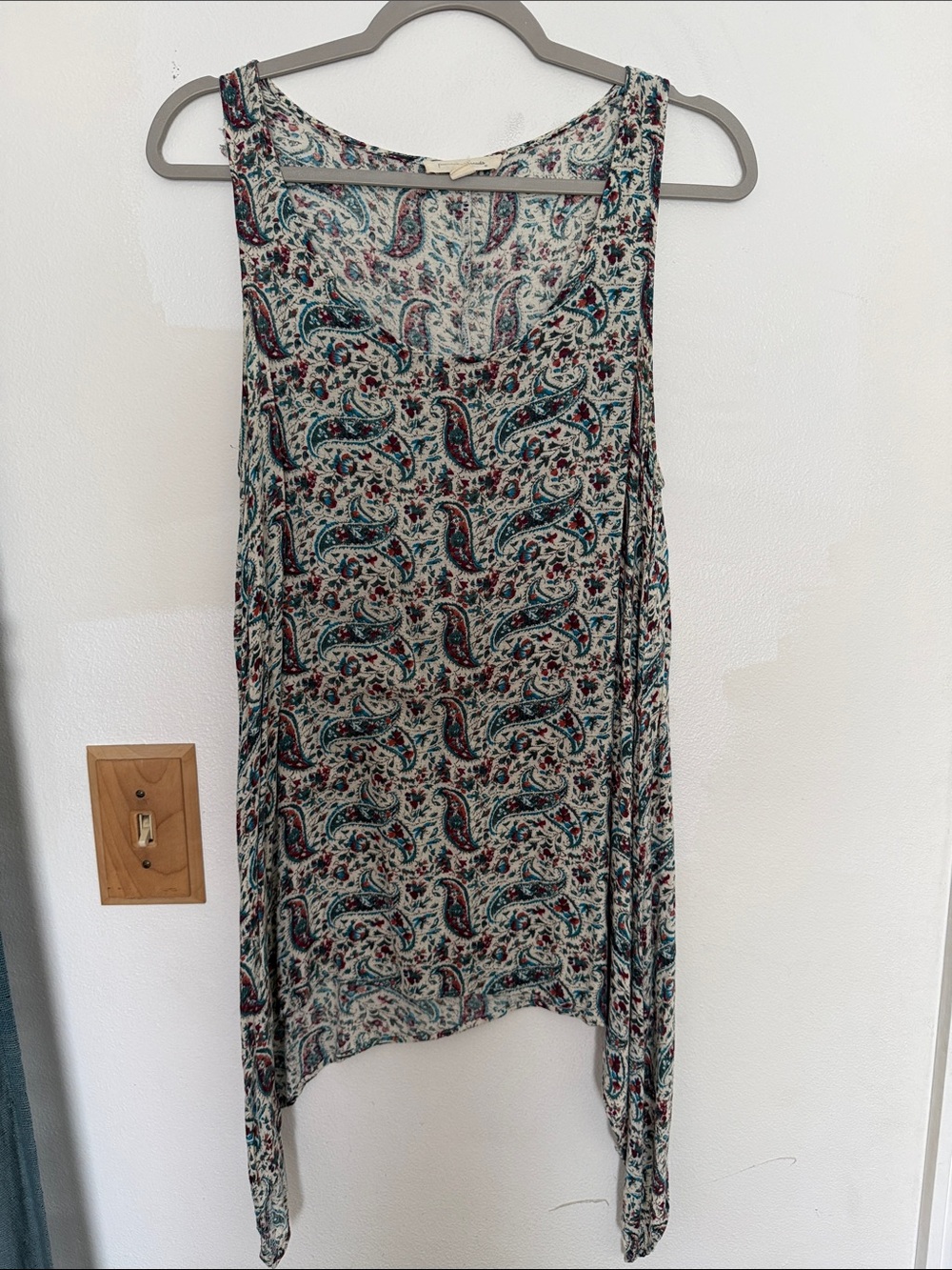painted threads Paisley Print Tank Top in Teal, Burgundy, and Cream
